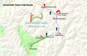 Pahalgam to Amarnath Distance: Trekking Route (47.3 km)