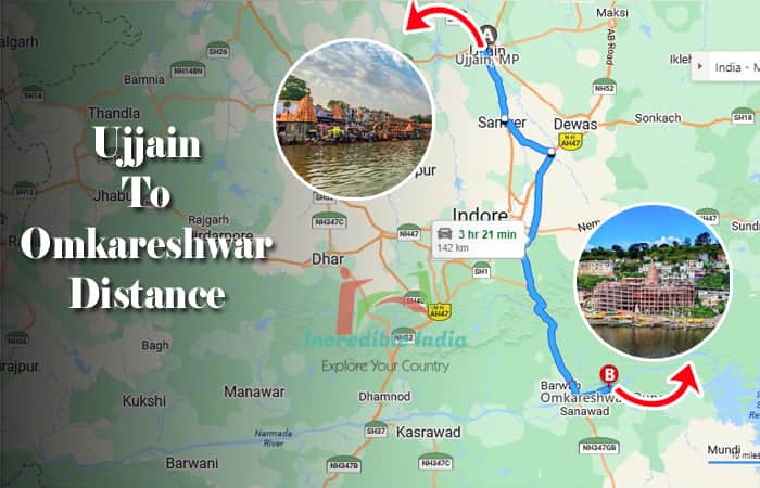 Ujjain to Omkareshwar Distance